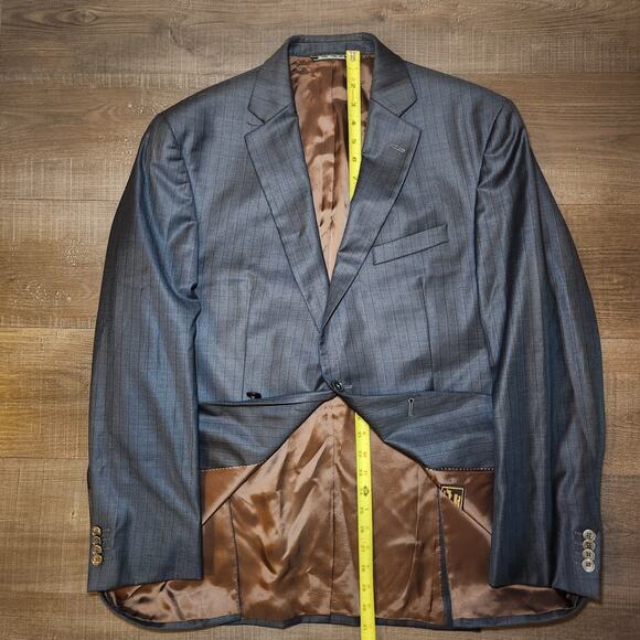 JACK VICTOR Mens Sport Coat Blazer 42R Gray Wool Striped Two-Button Notch Canada - Picture 15 of 16